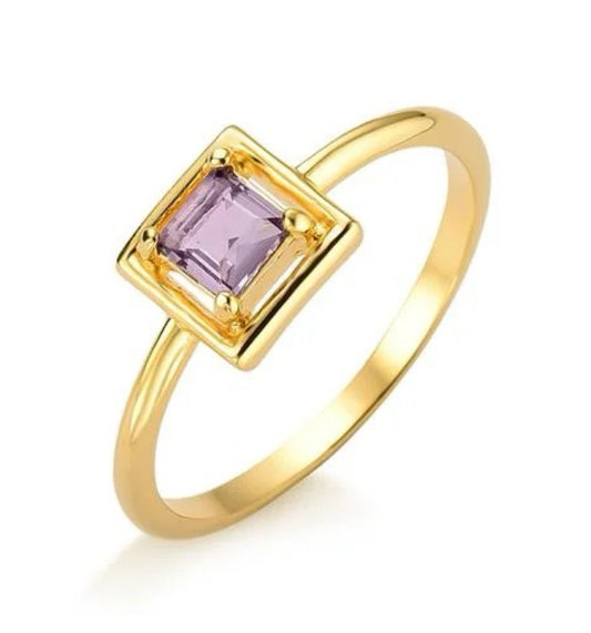 Bague Sélène - Solitaire carré